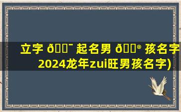 立字 🐯 起名男 💮 孩名字(2024龙年zui
旺男孩名字)
